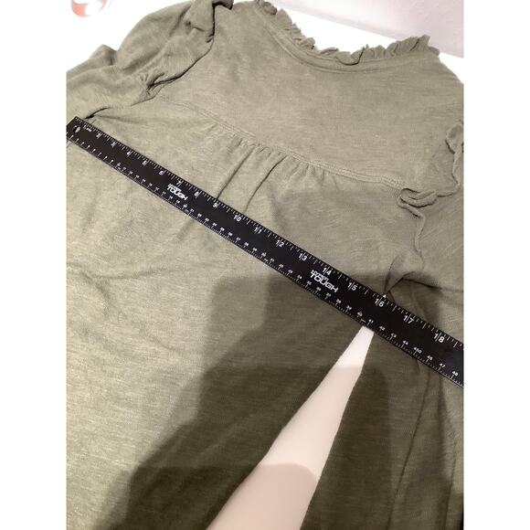 Pilcro Army Green Ruffle Sleeve Button-Down, Size XS - Boho, Feminine, Casual - Picture 6 of 7